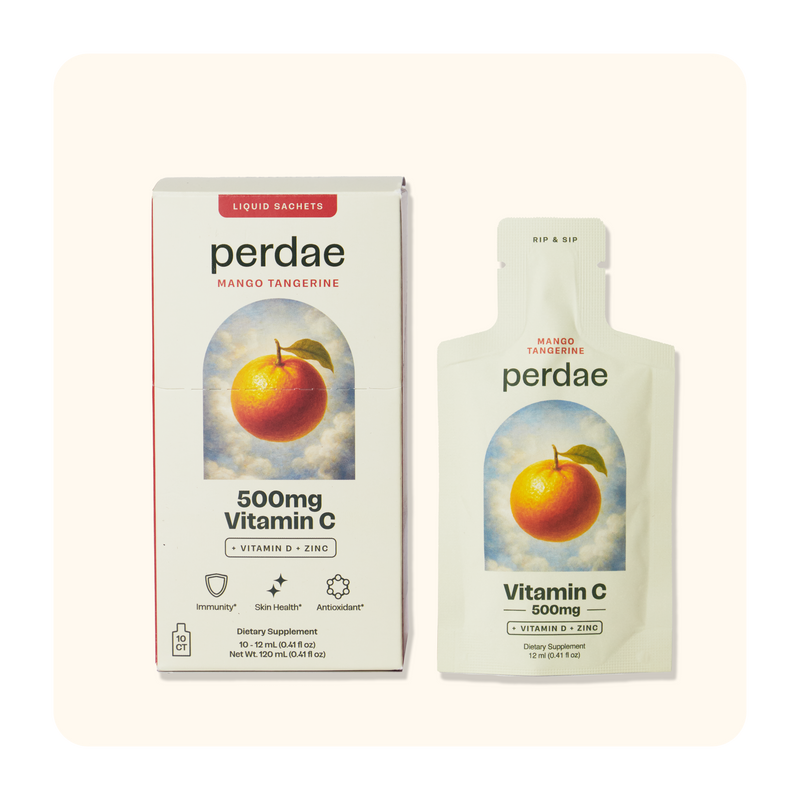 Liquid vitamin sachet and box